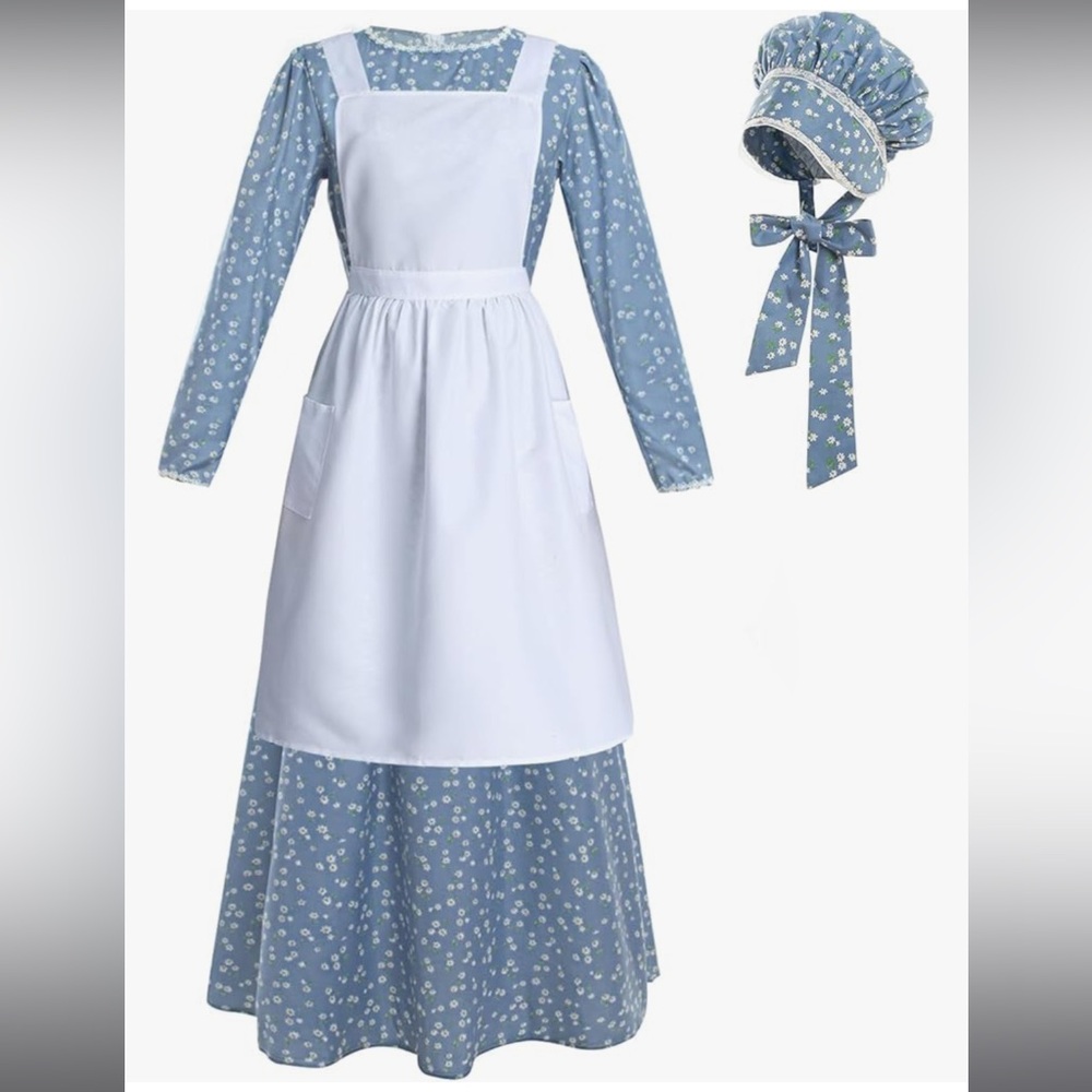 Colonial woman blue dress sz M